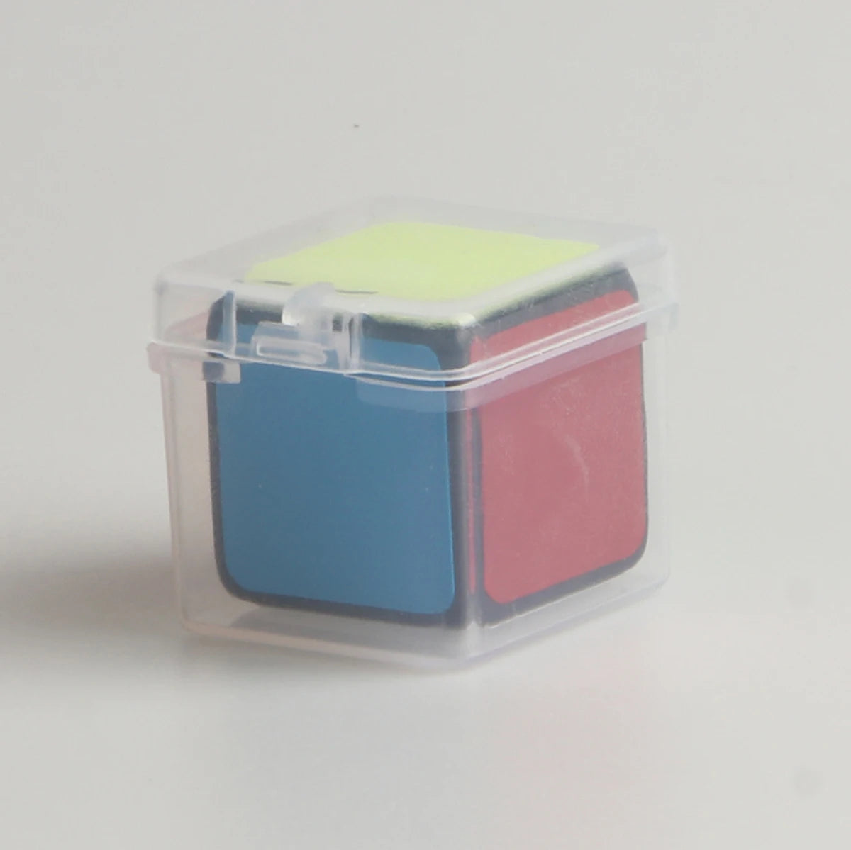 Mini Magic Cube securely packed in transparent plastic case